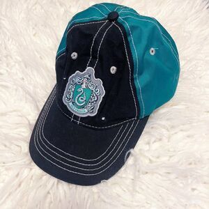 Harry Potter Slytherin Hat Strapback Black Green Crest Universal Studios Cap